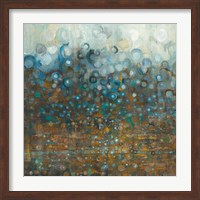 Framed Blue and Bronze Dots