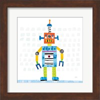 Framed 'Robot Party II on Squares' border=