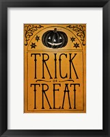 Vintage Halloween Trick or Treat Framed Print