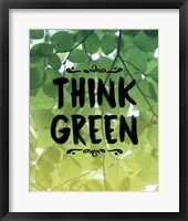 Framed Think Green Ombre Leaves