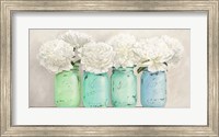 Framed Peonies in Mason Jars (detail)