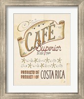 Framed 'Authentic Coffee VIII' border=