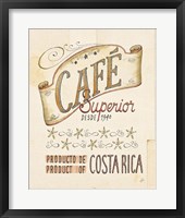 Framed 'Authentic Coffee VIII' border=