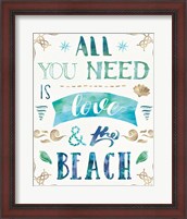 Framed 'Love and the Beach I' border=