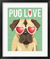 Beach Bums Pug I Love Framed Print