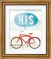 Framed 'Beach Cruiser His II' border=