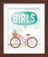 Framed 'Beach Cruiser Girls II' border=