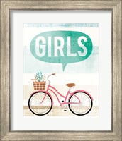 Framed 'Beach Cruiser Girls II' border=