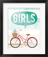 Framed 'Beach Cruiser Girls II' border=