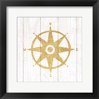 Beachscape IV Compass Gold Neutral Framed Print