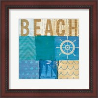 Framed 'Beachscape Collage IV' border=