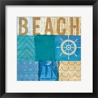 Framed 'Beachscape Collage IV' border=