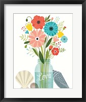 Framed 'Seaside Bouquet II Mason Jar' border=