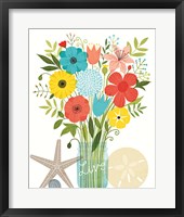 Seaside Bouquet I Mason Jar Framed Print
