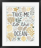 Under Sea Treasures IV Gold Neutral Framed Print