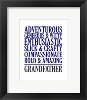 Adjectives for Grandpa Framed Print