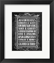 Grandpa - Chalkboard Framed Print