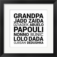 Grandpa Various Languages Framed Print