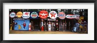 Framed Littleton Historic gas tanks and signs, New Hampshire