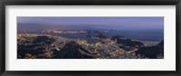 Framed Aerial view of city from Christ the Redeemer, Corcovado, Rio de Janeiro, Brazil