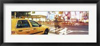 Framed Blurred Traffic in Times Square, New York City