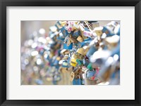 Framed Abundance of Love Padlocks on Railings, Prague