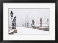 Framed Charles Bridge in Winter, Prague