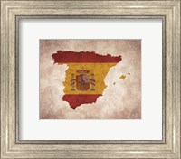 Framed Map with Flag Overlay Spain