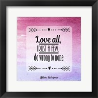 Framed Love All, Trust a Few Magenta Ombre