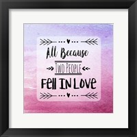 Framed Two People Fell in Love Magenta Ombre