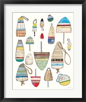 Framed Lobster Buoys on White