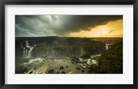 Framed Devil's Throat Falls Under Stormy Skies, Brazil