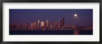 Framed Seattle Skyline at Night, Seattle