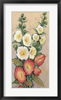 Red Hollyhocks II Framed Print