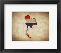 Framed Map with Flag Overlay Thailand