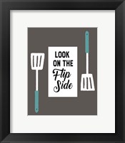 Framed 'Retro Kitchen II - Look On The Flip Side' border=