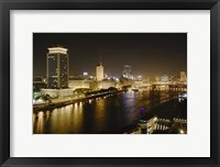 Framed Night View of the Nile River, Cairo, Egypt
