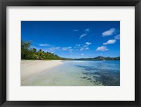 Framed White sand beach and turquoise water, Nanuya Lailai Island, Blue Lagoon, Yasawa, Fiji