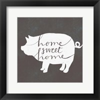 Framed Home Sweet Home Pig