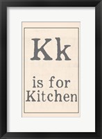 K is for Kitchen Framed Print