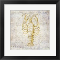 Lobster Geometric Gold Framed Print