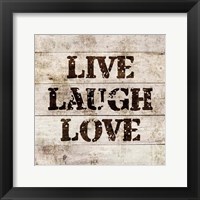 Framed Live Laugh Love In Wood