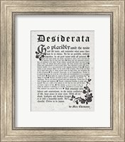 Framed Old English Desiderata In Gray