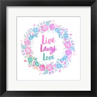 Framed Live, Laugh, Love-Pastel