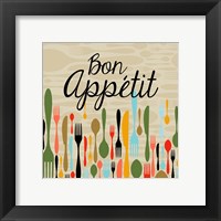 Framed Bon Appetit Cutlery Beige