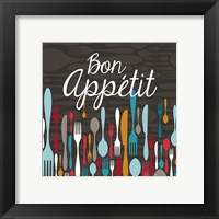 Framed Bon Appetit Cutlery Grey