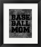 Framed Baseball Mom-Gray