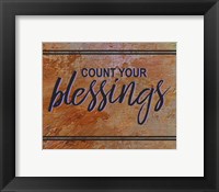Framed Count Your Blessing-Brown
