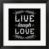 Framed Live Laugh Love-Black