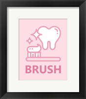 Framed 'Girl's Bathroom Task-Brush' border=